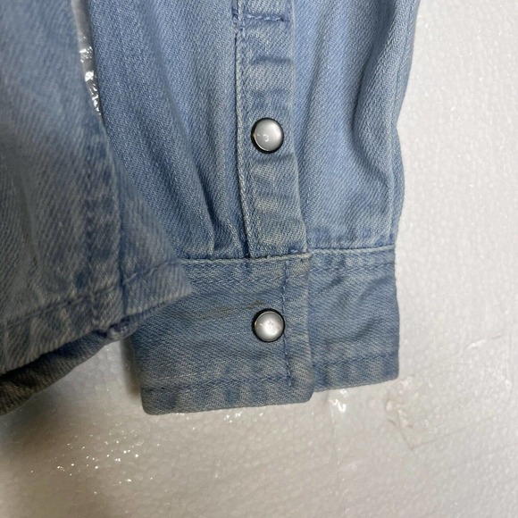 Zadig & Voltaire "Live in Freedom" Photo Print Post Office Jean Snap Front Shirt - Picture 5 of 6